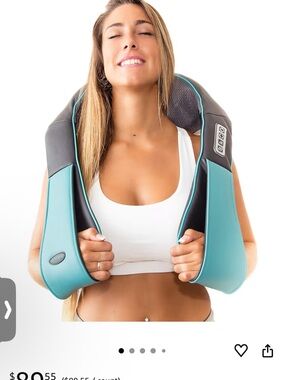 Turquoise Neck and Shoulder Massager with Hand Straps